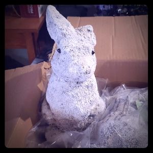 *NEW* Set of 2 styrofoam snowy/glitter  bunnies